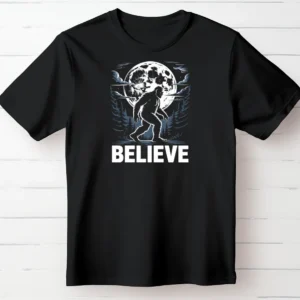 Believe ~ Bigfoot Moon Graphic T-Shirt