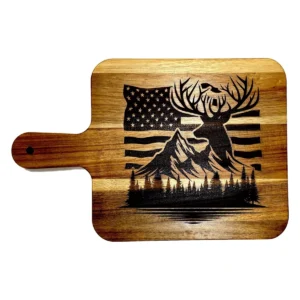 Custom laser-engraved wood cutting board by LOZ Woodworking & Outdoors