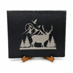 Laser-engraved custom serving stone by LOZ Woodworking & Outdoors