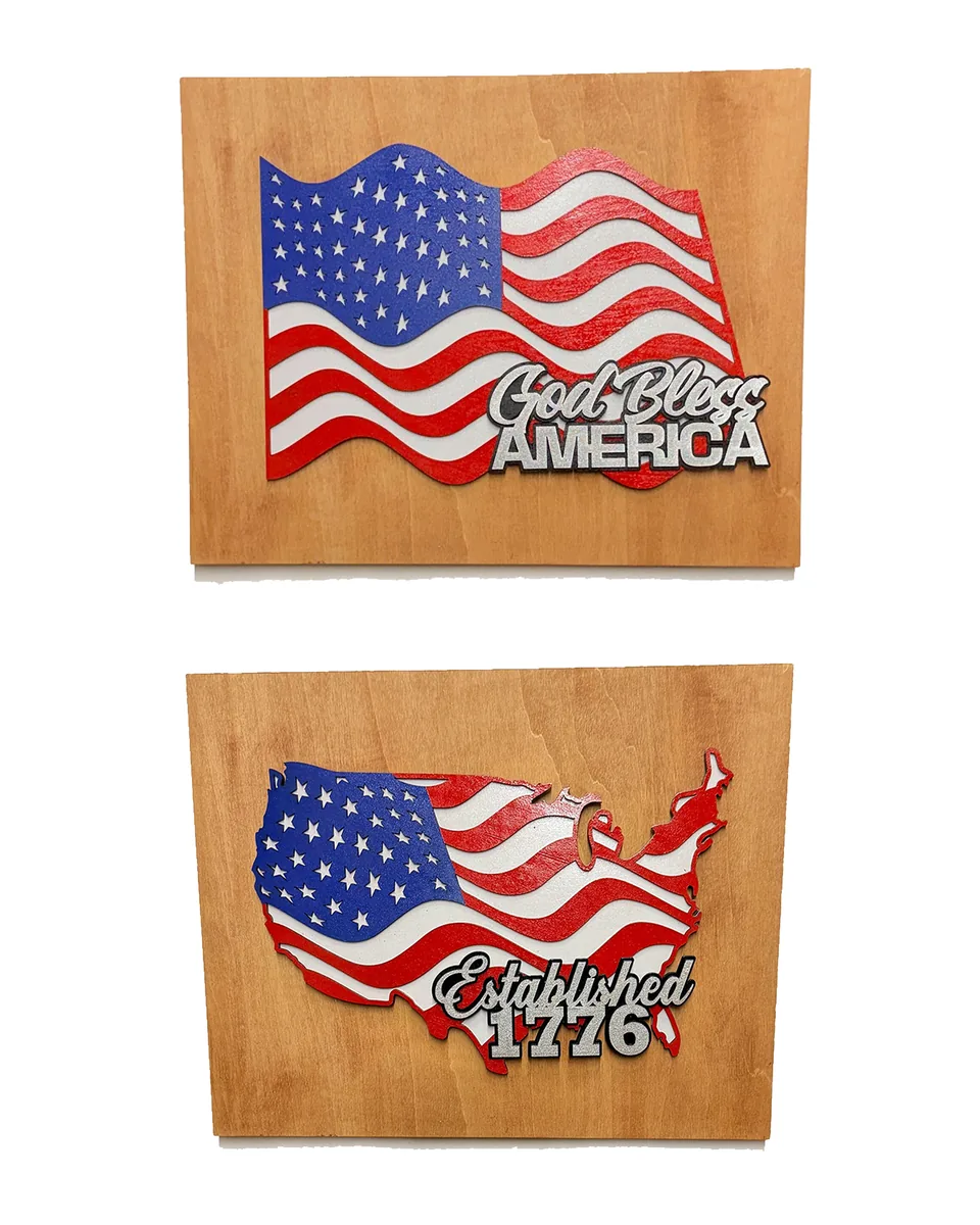 Traditional American Flag - Handmade Layered Wood Patriotic Wall Art